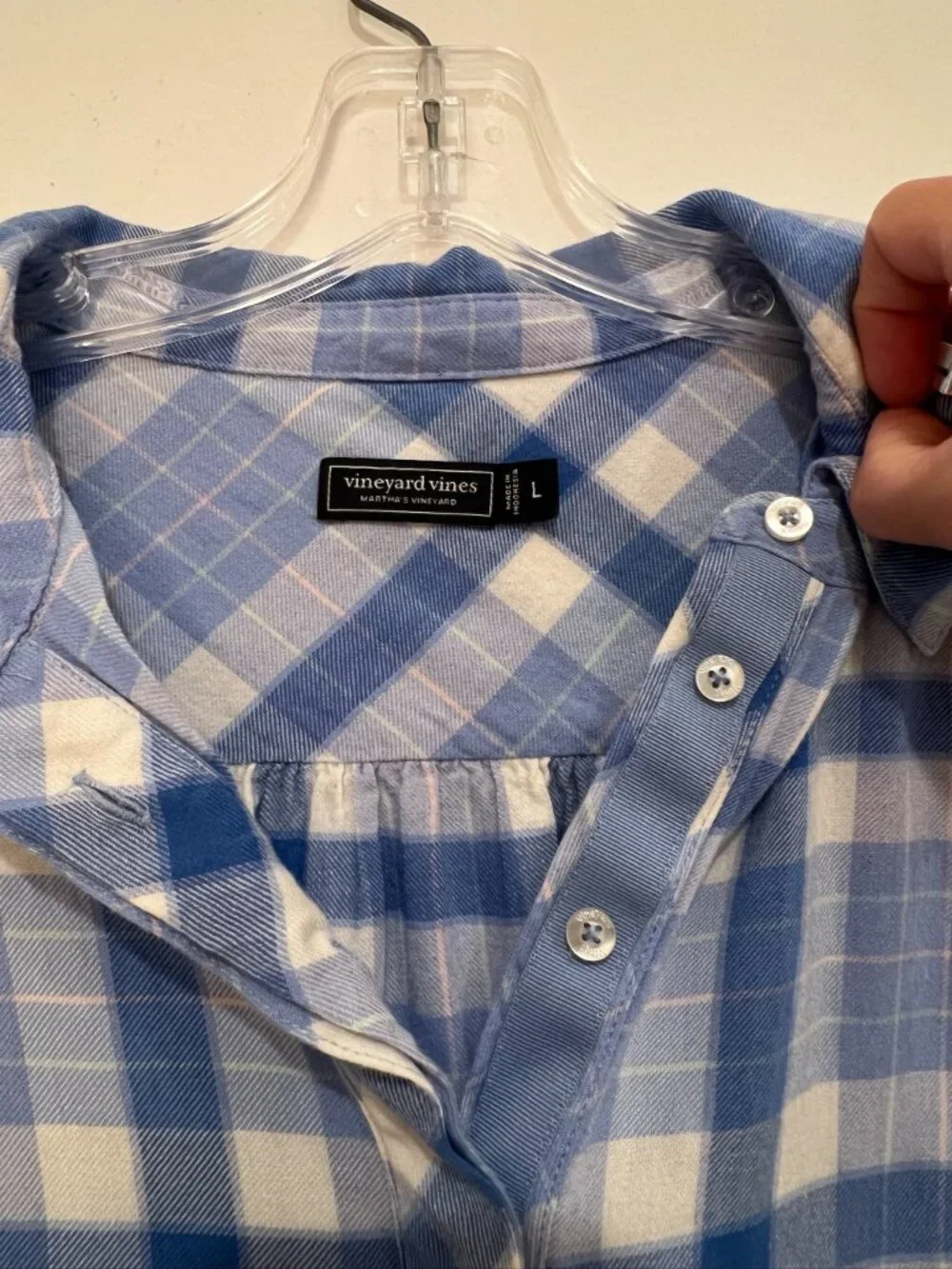 Vineyard vines Plaid Shirt DressWomen Size L Blue